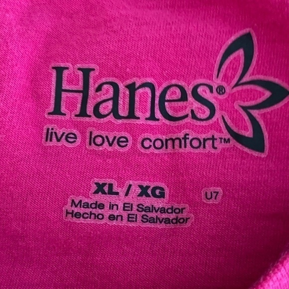 𝅺HANES live, love, comfort ladies long sleeve t-shirt size XL 100% cotton - Picture 3 of 4